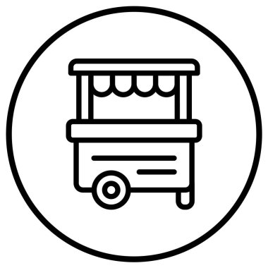 Sokak Gıda Vektörü Simgesi Tasarım Çizimi