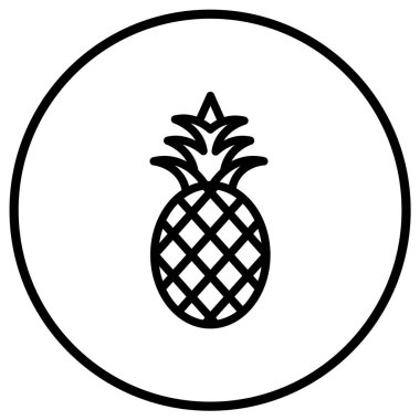 Ananas Vektörü Simgesi Tasarım İllüstrasyonu