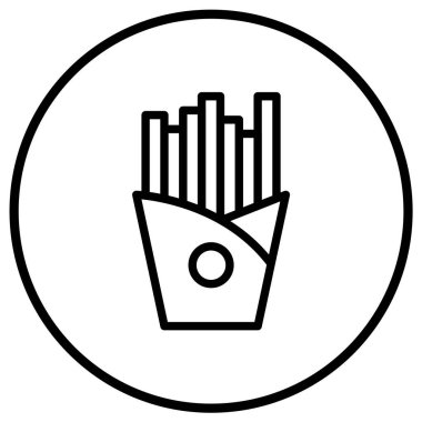 Patates kızartması Vektör Simgesi Tasarım Çizimi