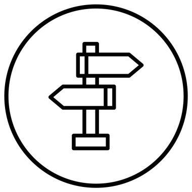 Yol İşareti Vektör Simgesi Tasarım İllüstrasyonu