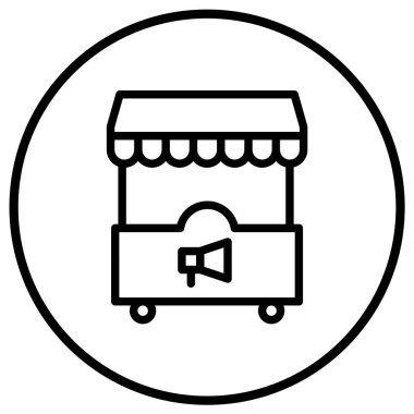 Booth Vektör Simgesi Tasarım İllüstrasyonu