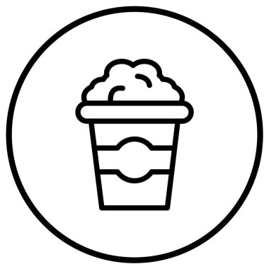 Patlamış mısır Vektör Simgesi Tasarım Çizimi