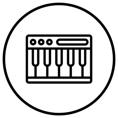 Piyano Vektörü Simgesi Tasarım İllüstrasyonu