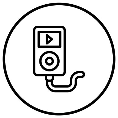 Müzik Oynatıcı Vektör Simgesi Tasarım İllüstrasyonu