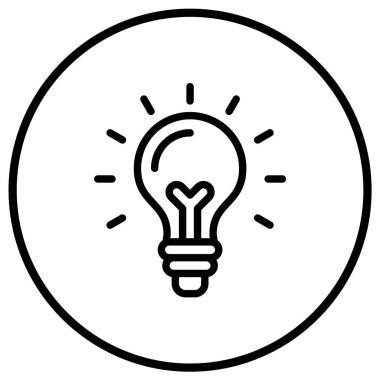 Ampul Vektör Simgesi Tasarım Çizimi