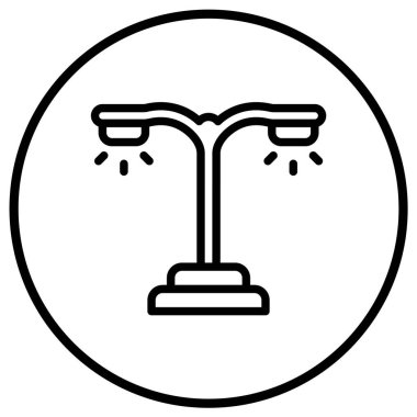 Sokak Işığı Vektör Simgesi Tasarımı Çizimi