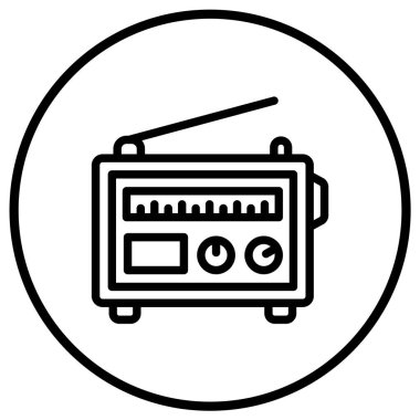 Radyo Vektörü Simgesi Tasarım İllüstrasyonu