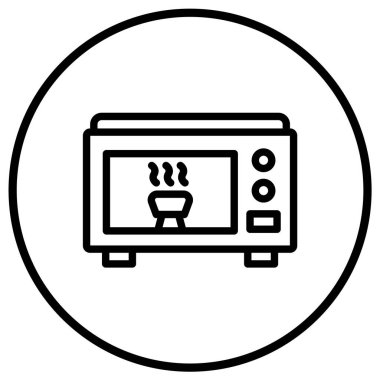 Mikrodalga Vektör Simgesi Tasarım İllüstrasyonu