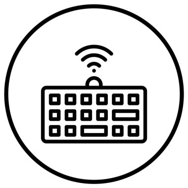 Kablosuz Klavye Vektör Simgesi Tasarım İllüstrasyonu