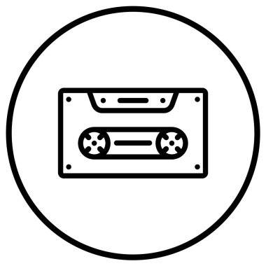 Kaset Vektör Simgesi Tasarım İllüstrasyonu