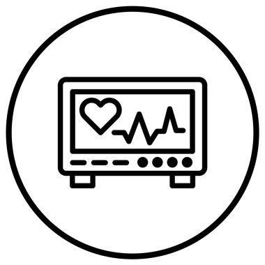 Kardiyogram Vektör Simgesi Tasarım İllüstrasyonu