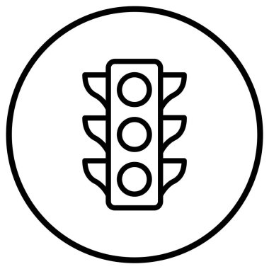 Trafik Işığı Vektör Simgesi Tasarım İllüstrasyonu