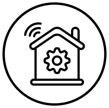 Akıllı Ev Vektörü Simgesi Tasarım İllüstrasyonu