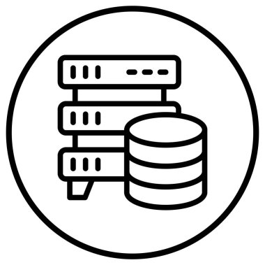 Veritabanı Depolama Vektörü Simgesi Tasarım İllüstrasyonu