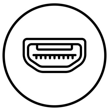 Usb Port Vektör Simgesi Tasarım İllüstrasyonu