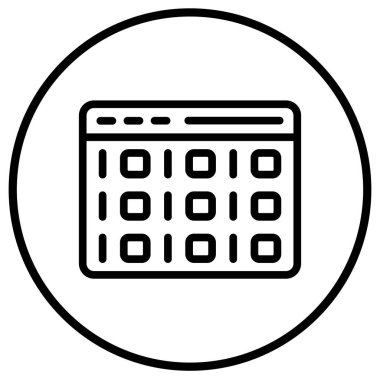 İkili Kod Vektörü Simge Tasarımı İllüstrasyonu