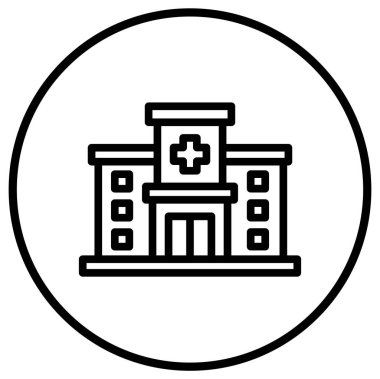 Hastane Vektör Simgesi Tasarım İllüstrasyonu