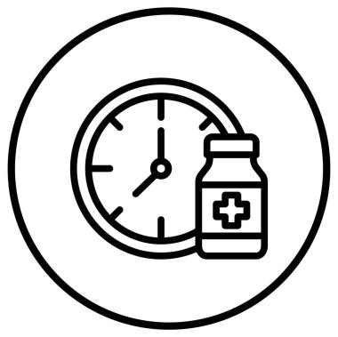 Saat Vektörü Simgesi Tasarım İllüstrasyonu