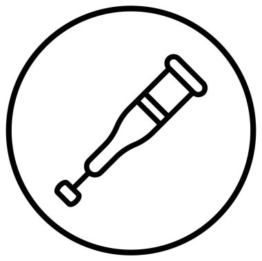 Koltuk değnekleri Vektör Simgesi Tasarımı Çizimi