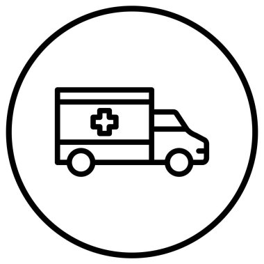 Ambulans Vektörü Simge Tasarımı İllüstrasyonu