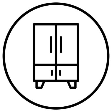 Dolap Vektörü Simgesi Tasarım İllüstrasyonu