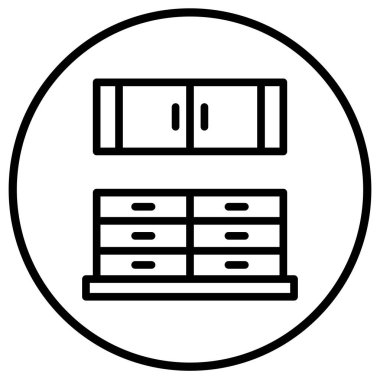 Mutfak Kabine Vektör Simgesi Tasarım İllüstrasyonu