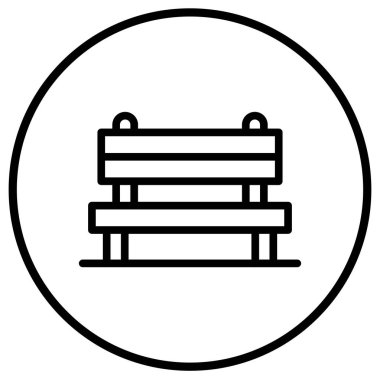 Bench Vektör Simgesi Tasarım İllüstrasyonu