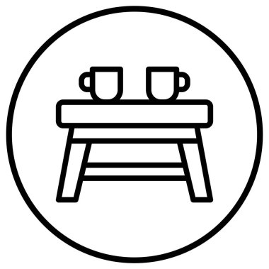 Çay Tablosu Vektör Simgesi Tasarım İllüstrasyonu