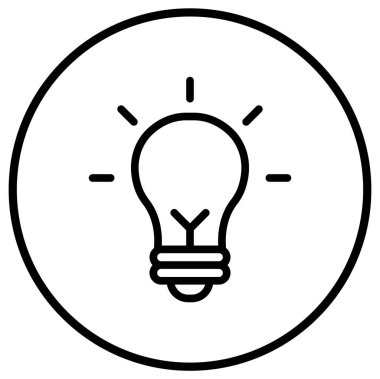 Ampul Vektörü Simgesi Tasarım İllüstrasyonu