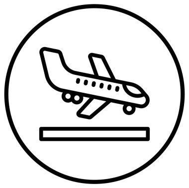 İniş Vektörü Simgesi Tasarım İllüstrasyonu