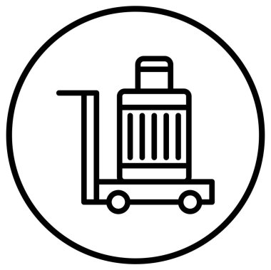 Havalimanı Cart Vektör Simgesi Tasarım İllüstrasyonu