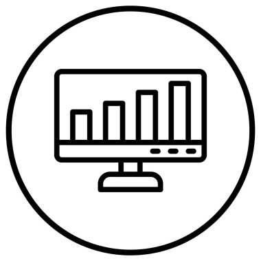 Çubuk Çizelgesi Vektör Simgesi Tasarımı İllüstrasyonu