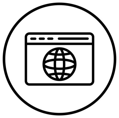 Tarayıcı Vektörü Simgesi Tasarım İllüstrasyonu