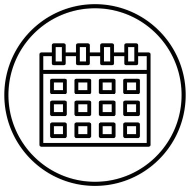 Takvim Vektörü Simgesi Tasarım İllüstrasyonu