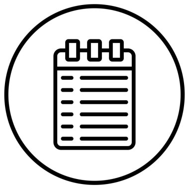 Not Defteri Vektör Simgesi Tasarım İllüstrasyonu