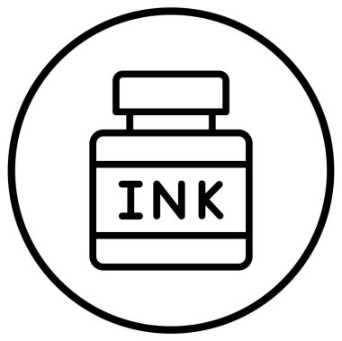 Mürekkep Vektörü Simgesi Tasarım İllüstrasyonu