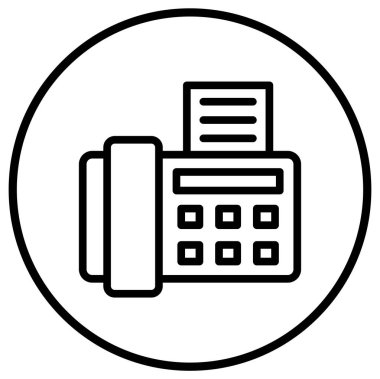 Faks Makinesi Vektör Simgesi Tasarım İllüstrasyonu
