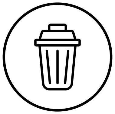 Çöp Vektörü Simgesi Tasarım İllüstrasyonu