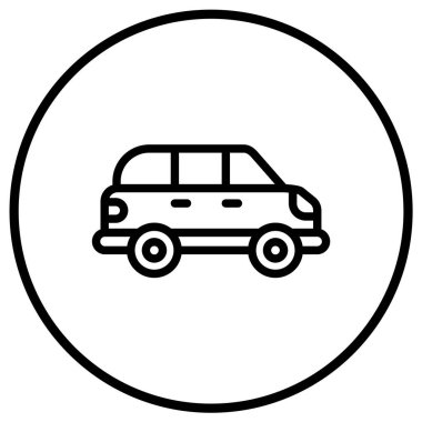 Otomobil Vektör Simgesi Tasarım İllüstrasyonu