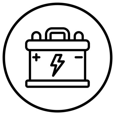 Pil Vektörü Simgesi Tasarım Çizimi