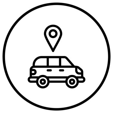 Araba servisi konumu Vektör Simgesi Tasarım İllüstrasyonu