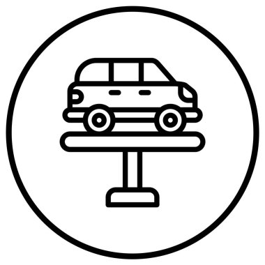 Araba Kaldırma Vektörü Simgesi Tasarım Çizimi