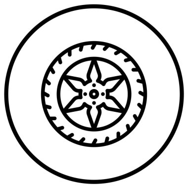 Tekerlek Vektörü Simgesi Tasarım İllüstrasyonu