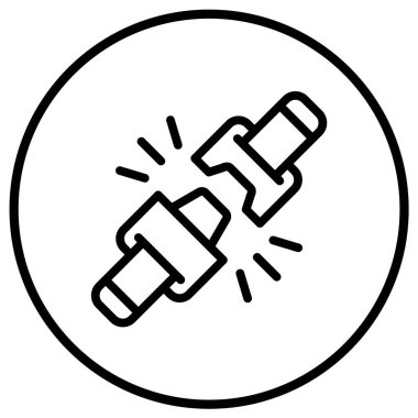 Koltuk kemeri Vektör Simgesi Tasarım İllüstrasyonu