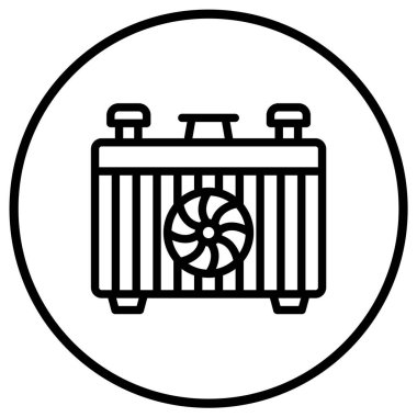 Araba Radyatörü Vektör Simgesi Tasarım İllüstrasyonu