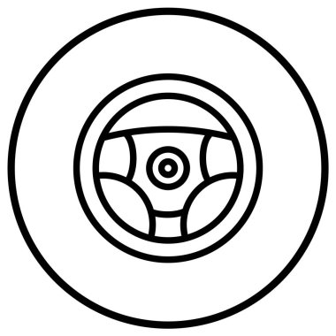 Direksiyon Tekerleği Vektör Simgesi Tasarım İllüstrasyonu