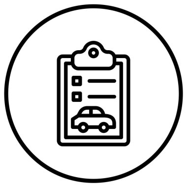 Araba Raporu Vektör Simgesi Tasarım Çizimi