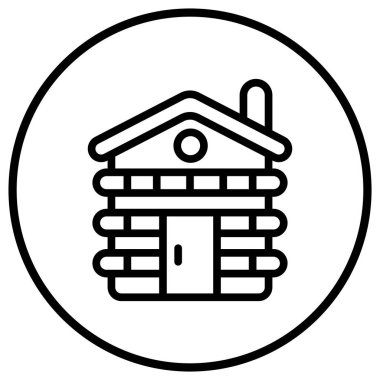 Kabin Vektörü Simgesi Tasarım İllüstrasyonu