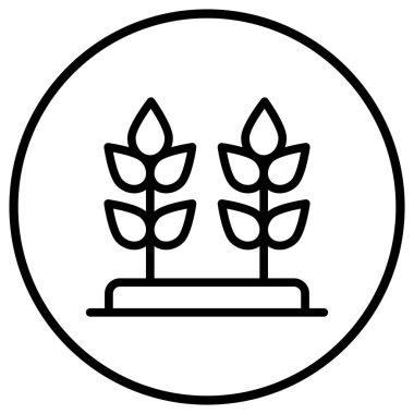 Bitki Vektörü Simgesi Tasarım İllüstrasyonu