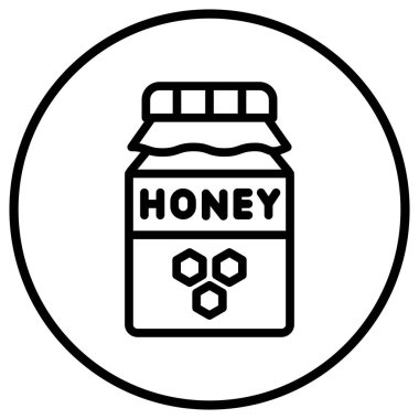 Bal Kavanozu Vektör Simgesi Tasarım İllüstrasyonu